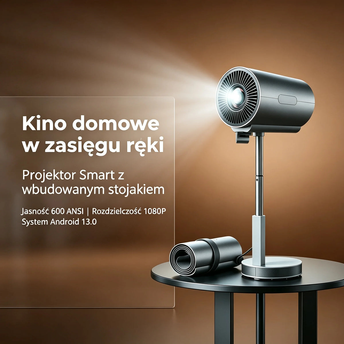 Mini Proyector Inteligente 1080P Soporta 4K con Wi‑Fi