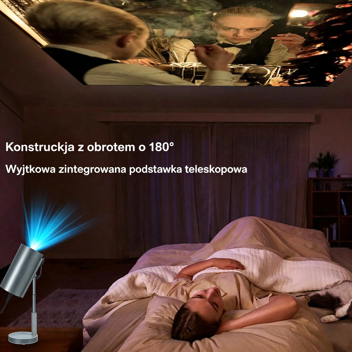 Mini Proyector Inteligente 1080P Soporta 4K con Wi‑Fi