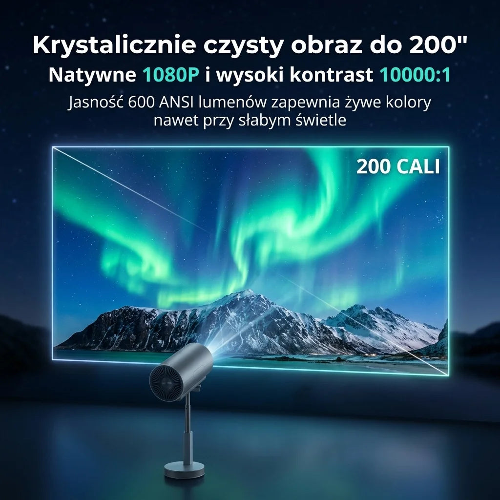 Mini Proyector Inteligente 1080P Soporta 4K con Wi‑Fi