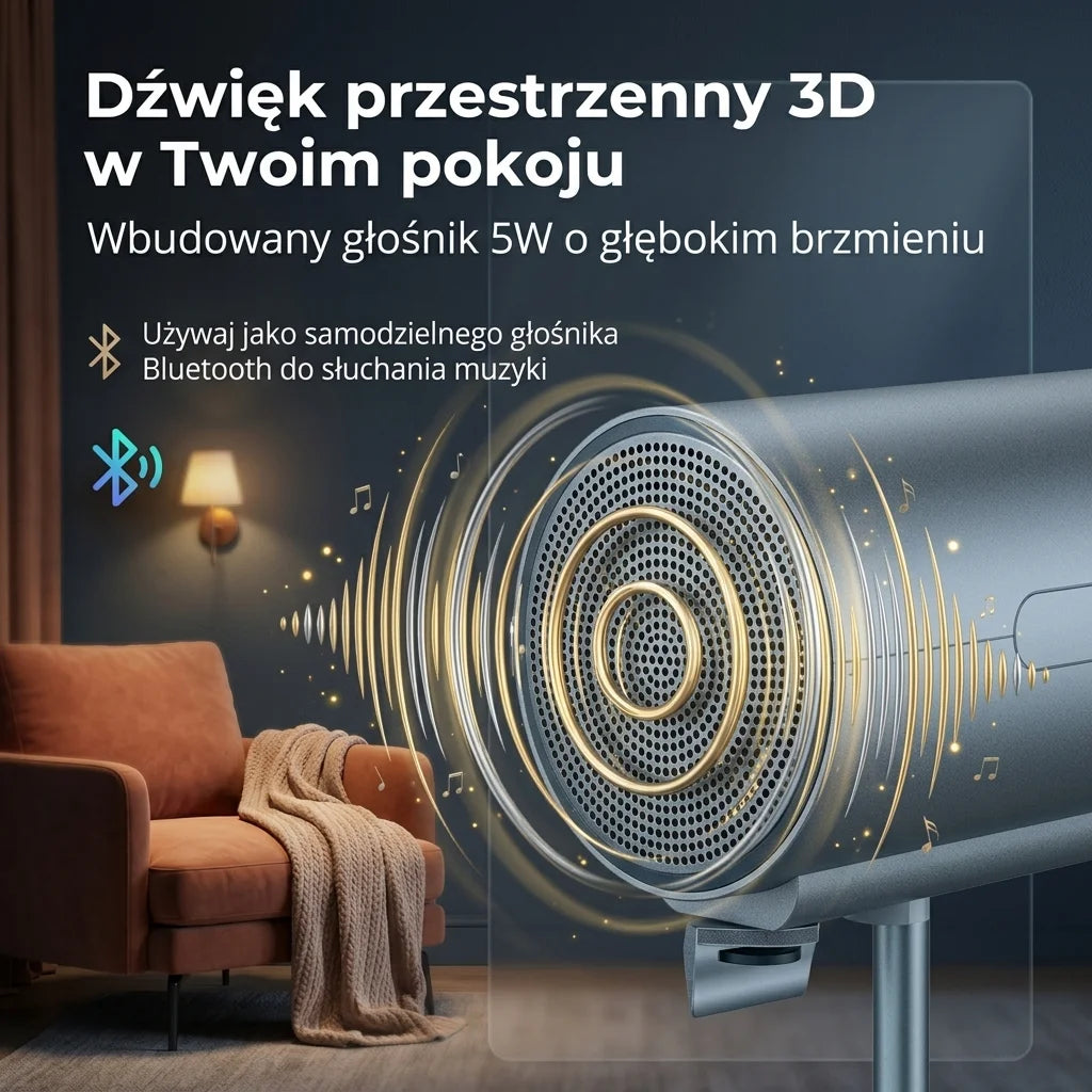 Mini Proyector Inteligente 1080P Soporta 4K con Wi‑Fi