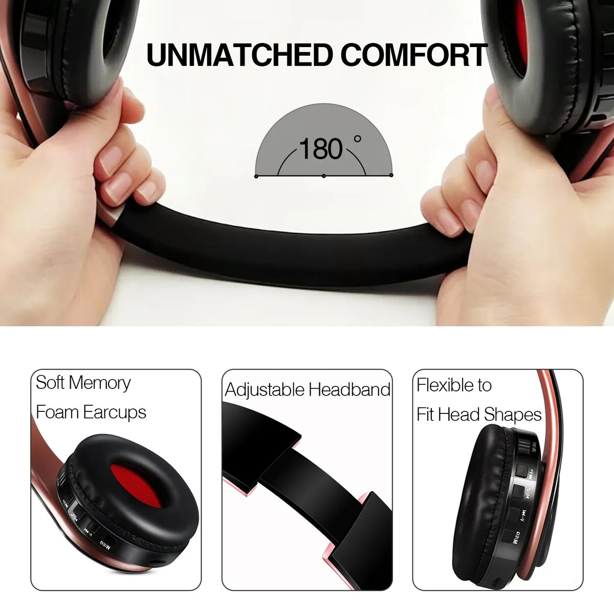Auriculares Bluetooth Inalámbricos con FM y Tarjeta SD