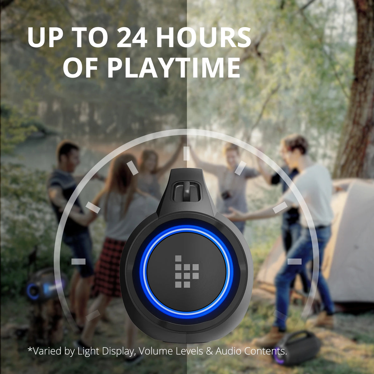 Altavoz Bluetooth Portátil con Graves Potentes y 24 h