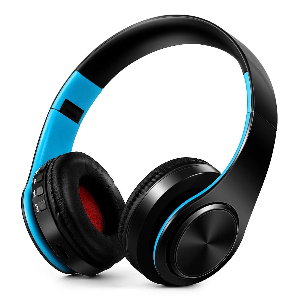 Azul negro Color Auriculares Bluetooth Inalámbricos con FM y Tarjeta SD