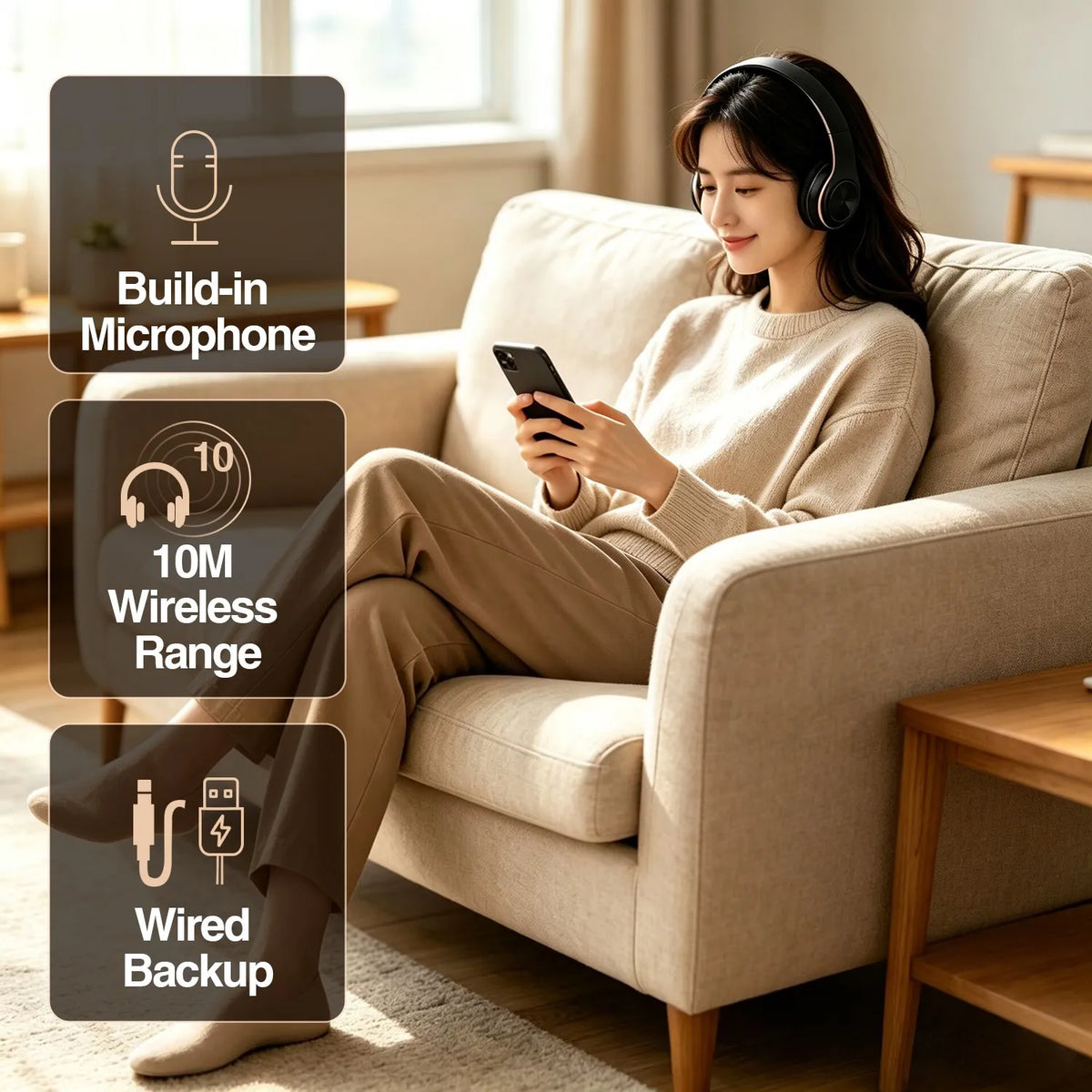 Auriculares Bluetooth Inalámbricos con FM y Tarjeta SD