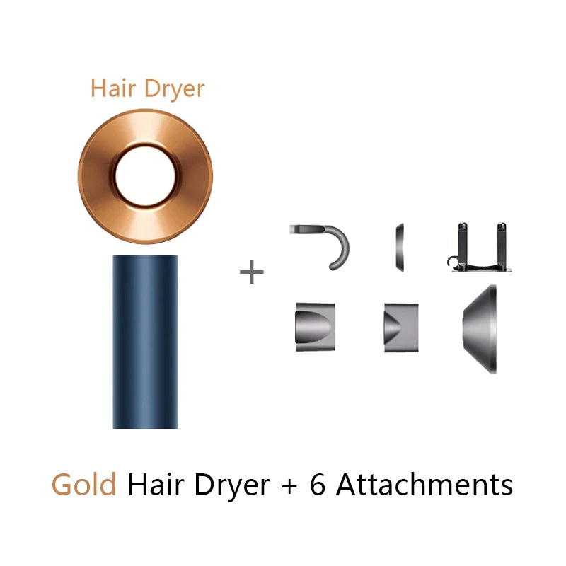 Oro 6 accesorios Color Secador De Pelo Iónico 5 En 1 Con Difusor Profesional